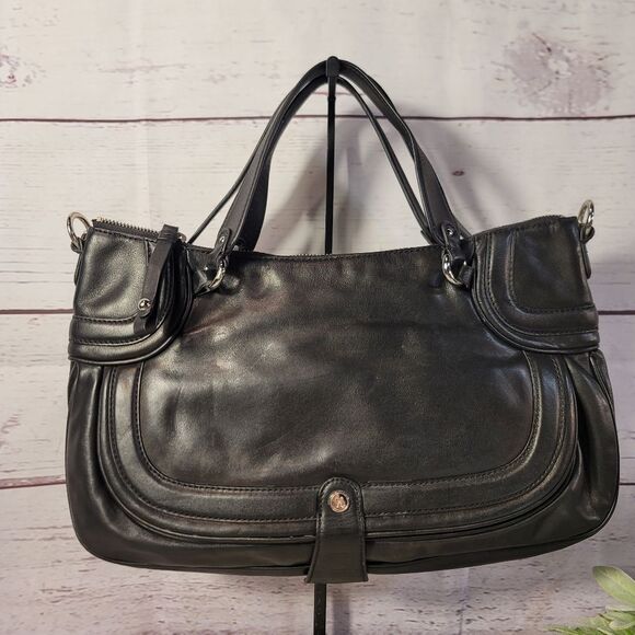 Cole Haan Soft Black Genuine Leather Shoulder/Satchel Bag - Picture 3 of 10